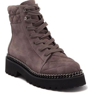 NWOT Vince Camuto Merindil Leather Suede Quilted Moto Combat Boots 8.5